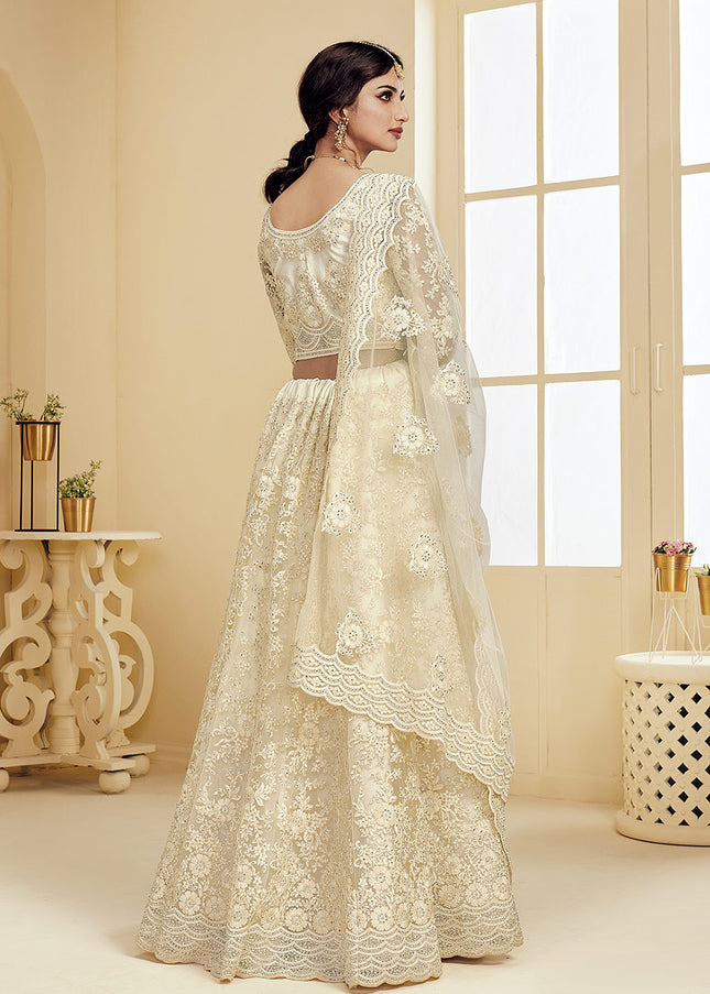 Offwhite Heavy Embroidered Lehenga