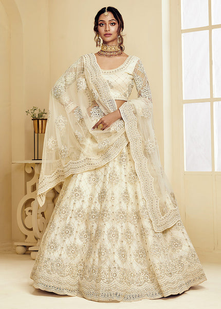 Offwhite Heavy Embroidered Lehenga