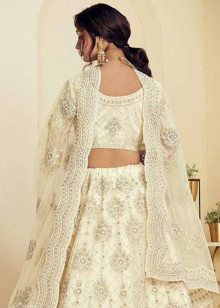 Offwhite Heavy Embroidered Lehenga