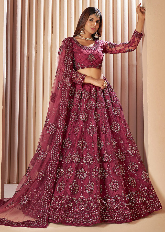 Pink Heavy Embroidered Lehenga