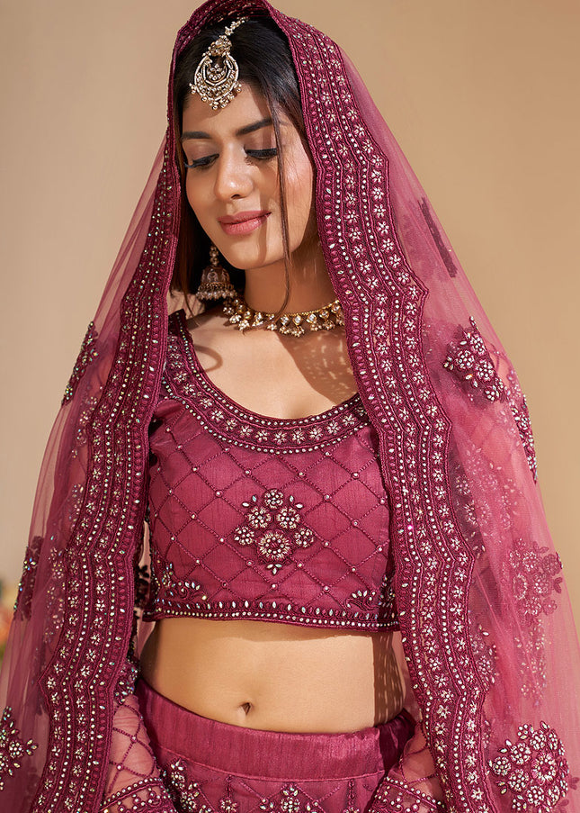 Pink Heavy Embroidered Lehenga