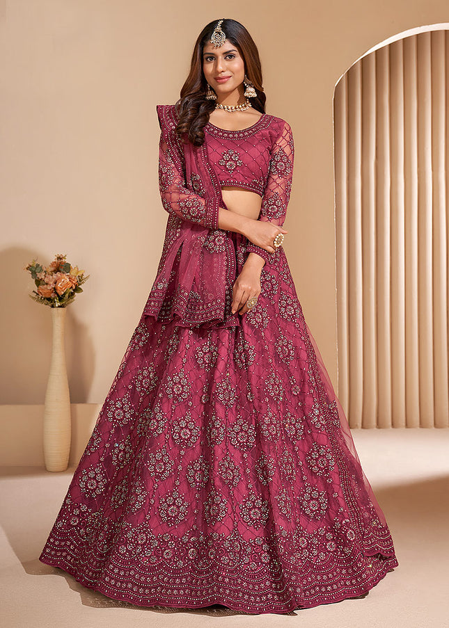 Pink Heavy Embroidered Lehenga