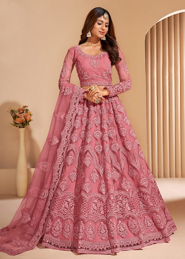 Pink Heavy Embroidered Lehenga