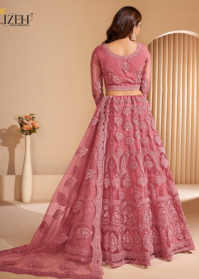 Pink Heavy Embroidered Lehenga