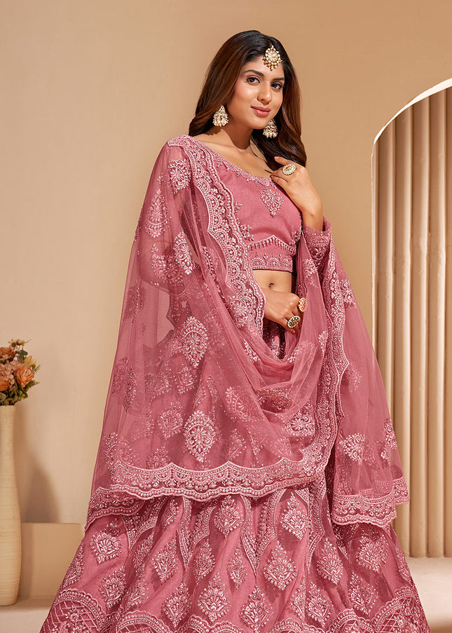 Pink Heavy Embroidered Lehenga