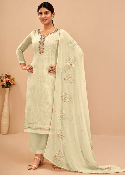 Light Green Embroidered Pant Sytle Suit