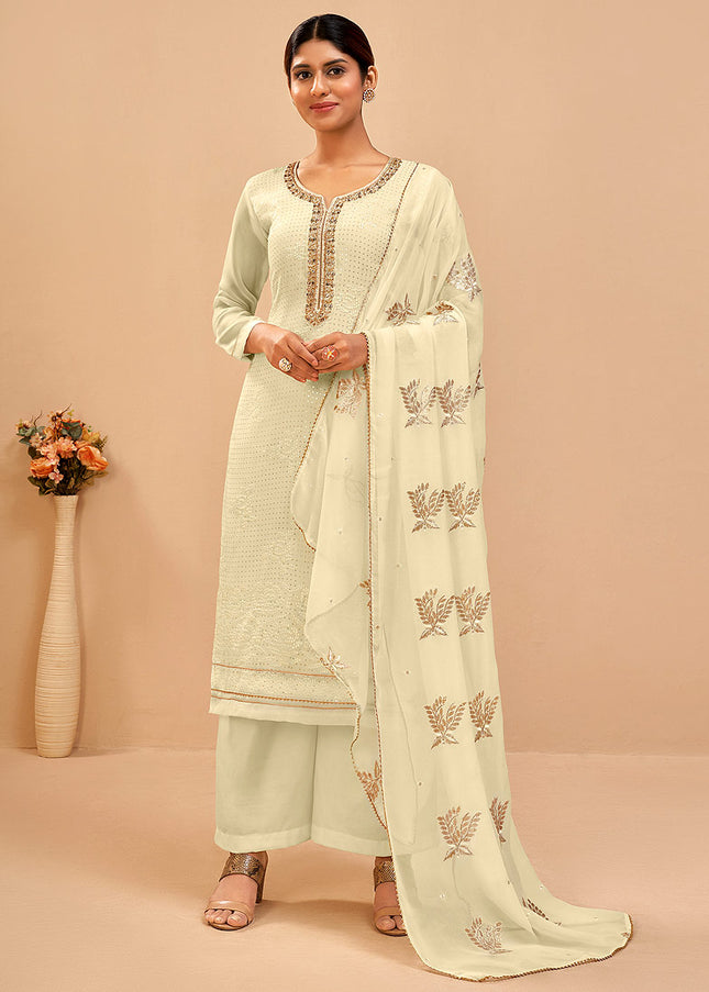 Light Green Embroidered Pant Sytle Suit