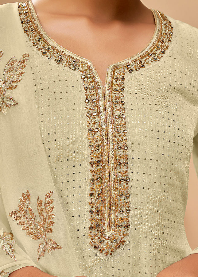 Light Green Embroidered Pant Sytle Suit