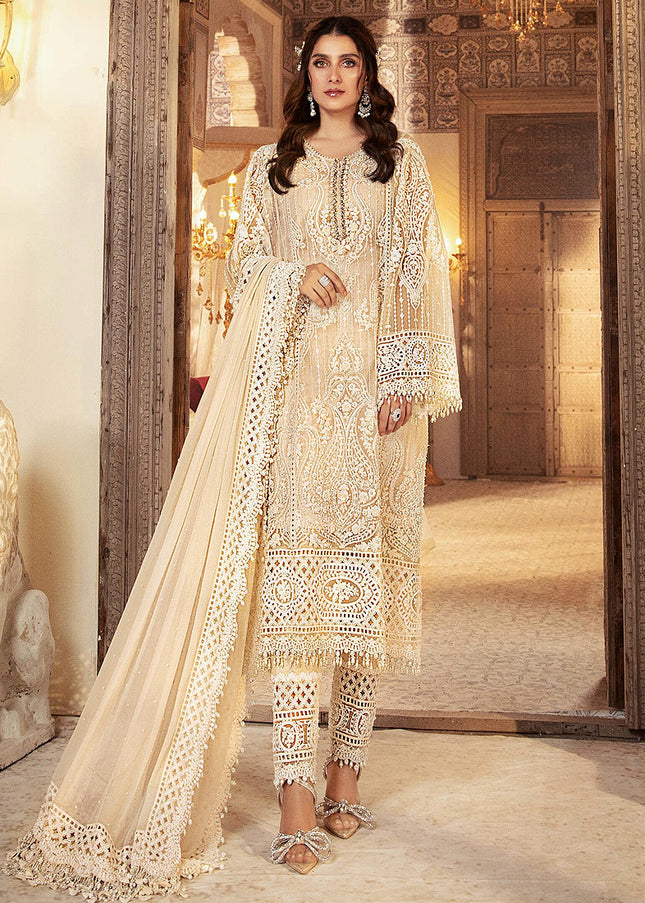 MARIA B - MBROIDERED - Pearl White