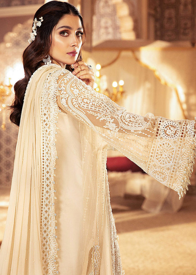 MARIA B - MBROIDERED - Pearl White