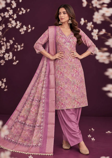 Cotton Silk Printed and Embroidered Pant Style Suit Series