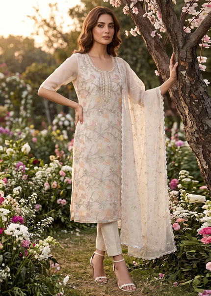 Organza Embroidered Pant Style Suit Series