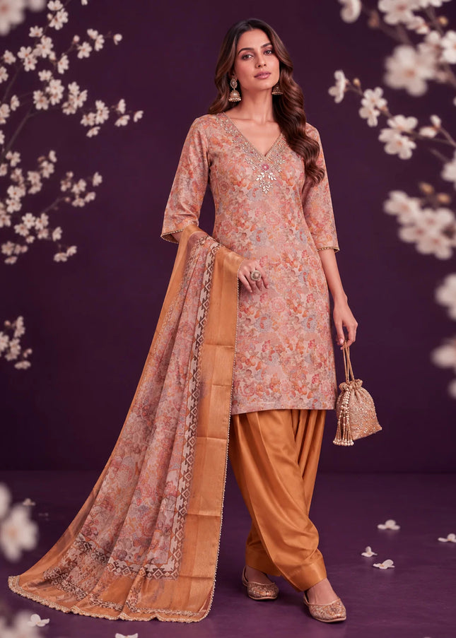 Cotton Silk Printed and Embroidered Pant Style Suit Series