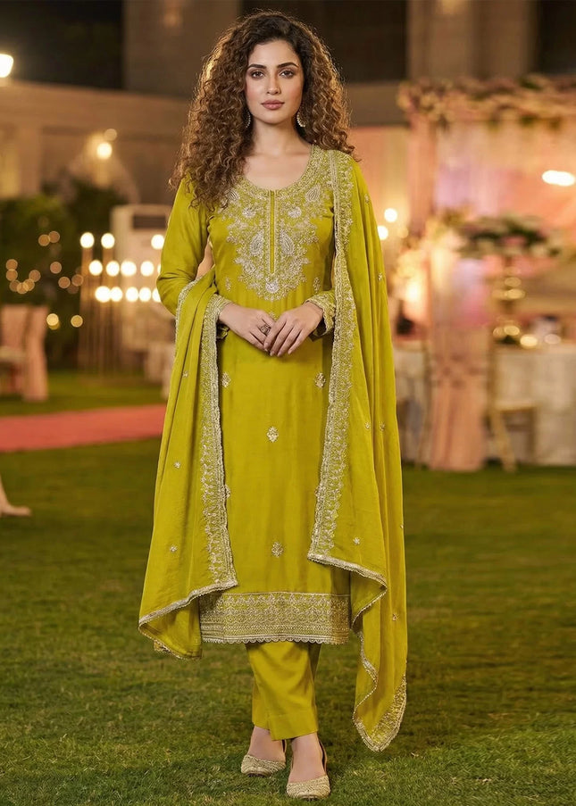 Silk Embroidered Pant Style Suit Series