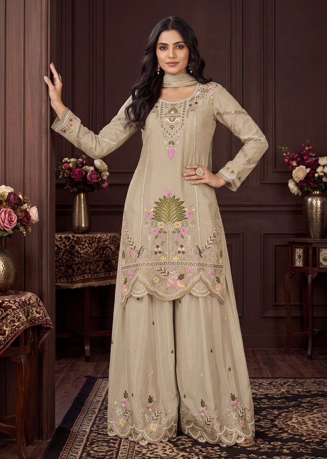 Chinnon Embroidered Sharara Suit Series