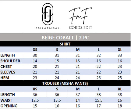 Faiza Faisal | Fnf Co-ord Edit - Beige Cobalt