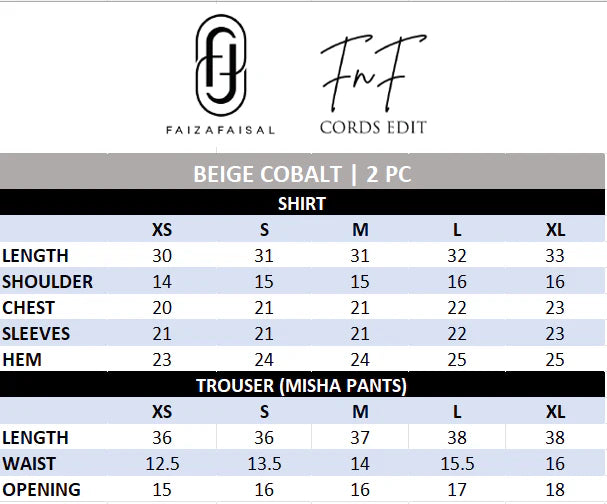 Faiza Faisal | Fnf Co-ord Edit - Beige Cobalt
