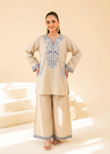 Faiza Faisal | Fnf Co-ord Edit - Beige Cobalt