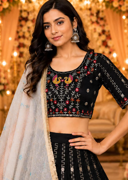 Vichitra Silk Embroidered Lehenga Choli Series
