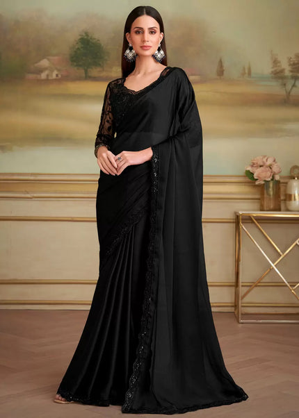 Black Embroidered Saree