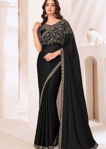 Black Embroidered Saree