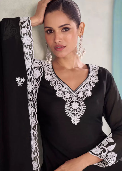 Chinnon Embroidered Sharara Suit