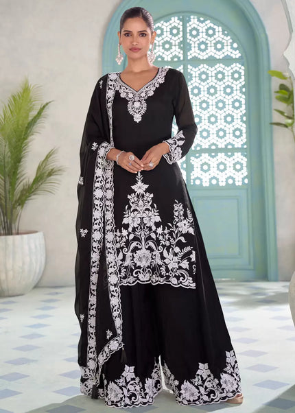 Chinnon Embroidered Sharara Suit