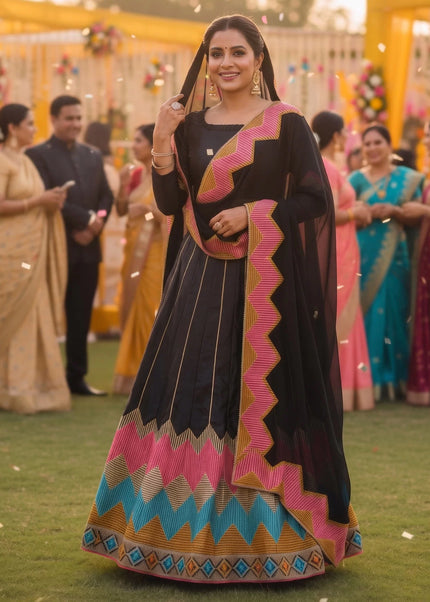 Black Embroidered Lehenga Choli