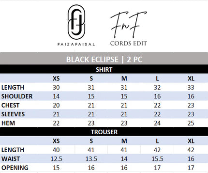 Faiza Faisal | Fnf Co-ord Edit - Black Eclipse