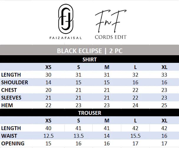 Faiza Faisal | Fnf Co-ord Edit - Black Eclipse