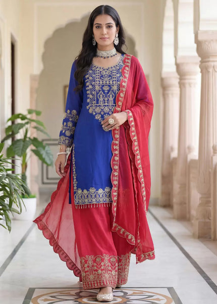Chinnon Silk Embroidered Palazzo Suit Series