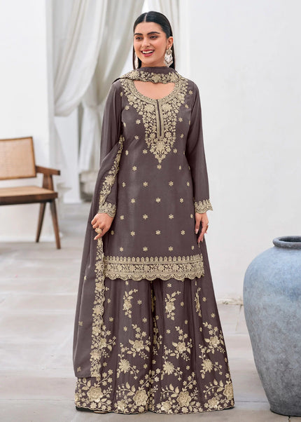 Chinnon Embroidered Sharara Suit Series