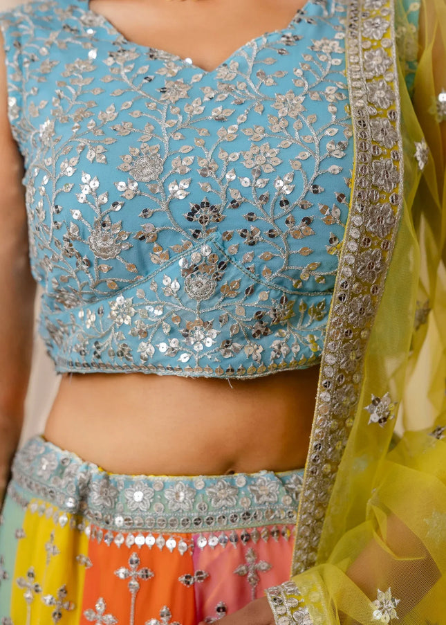 Multicolor Embroidered Lehenga Choli
