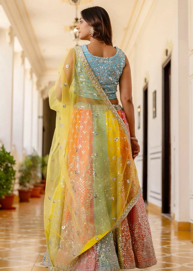 Multicolor Embroidered Lehenga Choli
