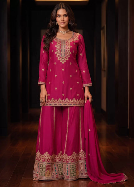 Pink Embroidered Sharara Suit Series