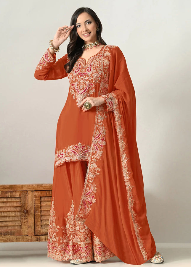 Chinnon Embroidered Sharara Suit Series