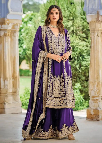 Chinnon Embroidered Sharara Suit Series