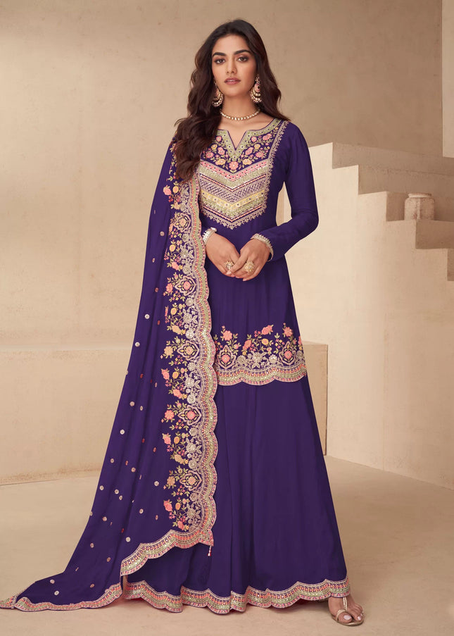Chinnon Embroidered Sharara Suit Series
