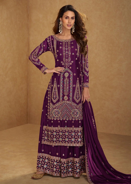 Chinnon Embroidered Sharara Suit Series