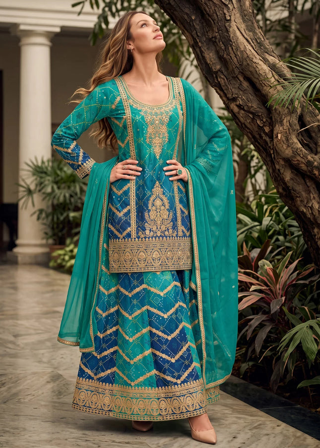 Chinnon Printed and Embroidered Sharara Suit Series