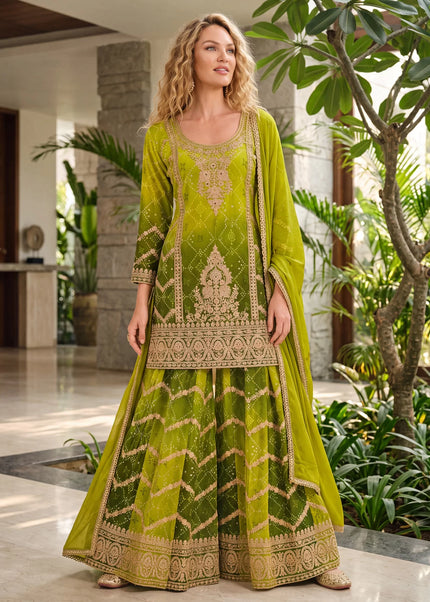 Chinnon Printed and Embroidered Sharara Suit Series