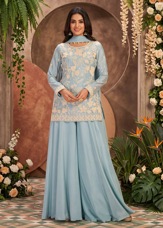 Chinnon Embroidered Sharara Suit Series