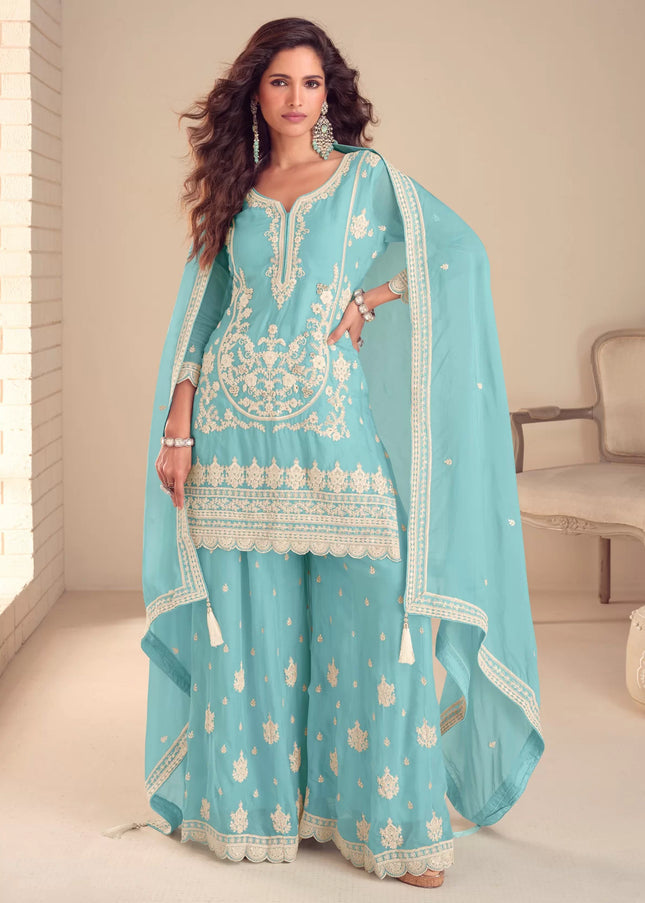 Chinnon Embroidered Sharara Suit Series