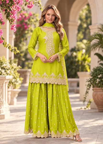 Chinnon Embroidered Sharara Suit Series