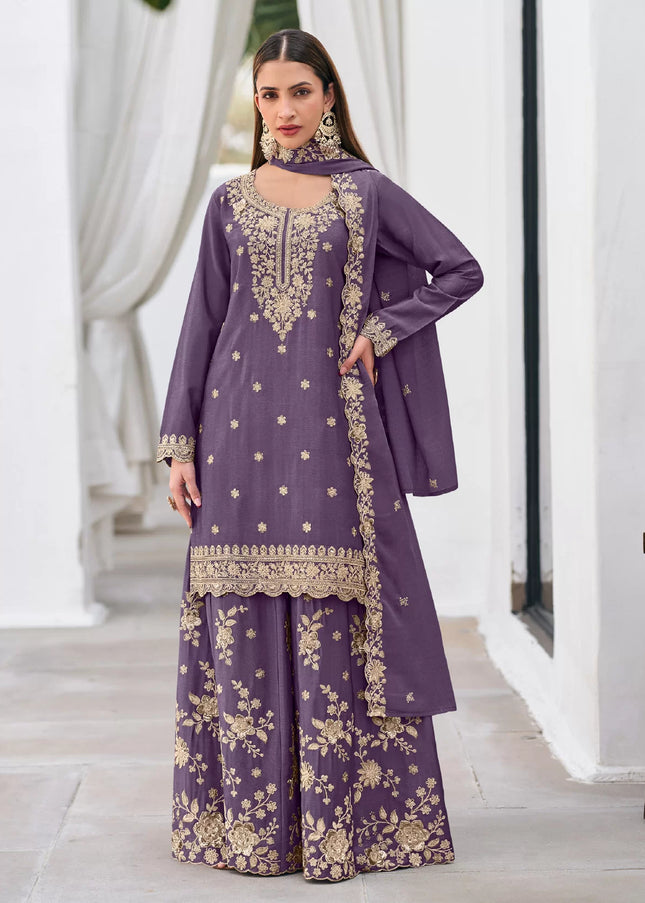 Chinnon Embroidered Sharara Suit Series