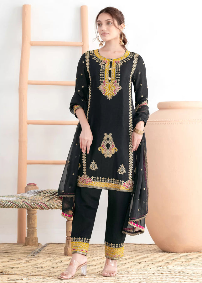 Goldend Embroidered Pant Style Suit