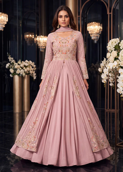 Pink Embroidered Lehenga Anarkali