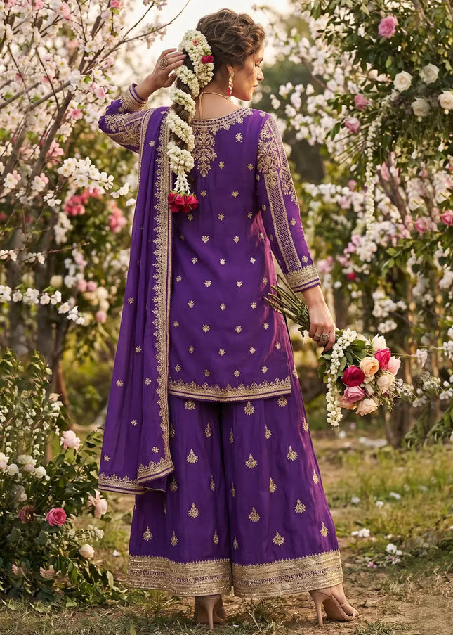 Chinnon Embroidered Sharara Suit Series
