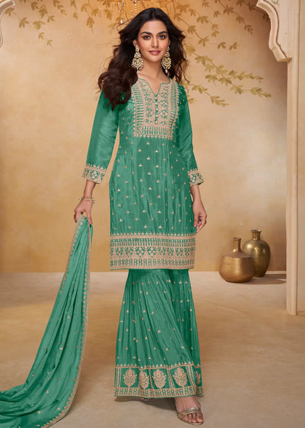 Chinnon Embroidered Gharara Suit Series