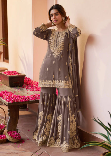 Chinnon Embroidered Gharara Suit Series